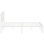 Estructura de cama de metal con cabecero blanca 135x190 cm de vidaXL, Camas y somieres - Ref: Foro24-373837, Precio: 98,99 €,...