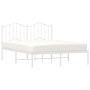 Metal bed frame with white headboard 150x200 cm by vidaXL, Beds and slatted bases - Ref: Foro24-373840, Price: 96,76 €, Disco...