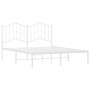 Metal bed frame with white headboard 150x200 cm by vidaXL, Beds and slatted bases - Ref: Foro24-373840, Price: 96,76 €, Disco...