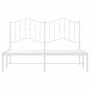 Metal bed frame with white headboard 150x200 cm by vidaXL, Beds and slatted bases - Ref: Foro24-373840, Price: 96,76 €, Disco...