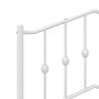 Metal bed frame with white headboard 150x200 cm by vidaXL, Beds and slatted bases - Ref: Foro24-373840, Price: 96,76 €, Disco...