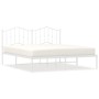 Estructura de cama de metal con cabecero blanco 180x200 cm de vidaXL, Camas y somieres - Ref: Foro24-373842, Precio: 101,47 €...