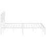 Estructura de cama de metal con cabecero blanco 180x200 cm de vidaXL, Camas y somieres - Ref: Foro24-373842, Precio: 101,47 €...