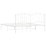 Estructura de cama de metal con cabecero blanco 180x200 cm de vidaXL, Camas y somieres - Ref: Foro24-373842, Precio: 101,47 €...