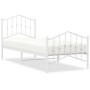 Estructura cama metal con cabecero y pie cama blanca 90x200 cm de vidaXL, Camas y somieres - Ref: Foro24-373849, Precio: 84,1...