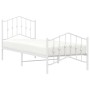 Estructura cama metal con cabecero y pie cama blanca 90x200 cm de vidaXL, Camas y somieres - Ref: Foro24-373849, Precio: 84,1...