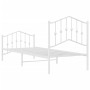 Estructura cama metal con cabecero y pie cama blanca 90x200 cm de vidaXL, Camas y somieres - Ref: Foro24-373849, Precio: 84,1...