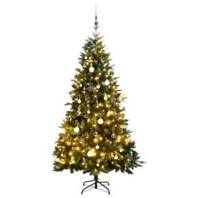 Artificial Christmas tree with hinges 300 LED and balls 240 cm by vidaXL, Christmas trees - Ref: Foro24-3210419, Price: 252,9...