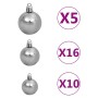 Artificial Christmas tree with hinges 300 LED and balls 240 cm by vidaXL, Christmas trees - Ref: Foro24-3210433, Price: 228,5...