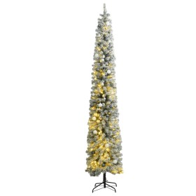 Narrow Christmas tree with 300 LEDs and balls and snow 300 cm by vidaXL, Christmas trees - Ref: Foro24-3210245, Price: 117,47...