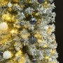 Schmaler Weihnachtsbaum mit 300 LEDs und Kugeln und Schnee 300 cm von vidaXL, Weihnachtsbäume - Ref: Foro24-3210245, Preis: 1...