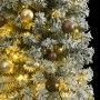 Árbol de Navidad estrecho con 300 LED y bolas y nieve 270 cm de vidaXL, Arboles de navidad - Ref: Foro24-3210218, Precio: 104...