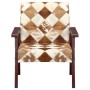 White and Brown Genuine Goat Leather Armchair by vidaXL, Armchairs - Ref: Foro24-247644, Price: 221,60 €, Discount: %