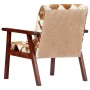 White and Brown Genuine Goat Leather Armchair by vidaXL, Armchairs - Ref: Foro24-247644, Price: 221,60 €, Discount: %