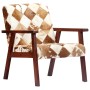 White and Brown Genuine Goat Leather Armchair by vidaXL, Armchairs - Ref: Foro24-247644, Price: 221,60 €, Discount: %