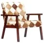 White and Brown Genuine Goat Leather Armchair by vidaXL, Armchairs - Ref: Foro24-247644, Price: 227,83 €, Discount: %