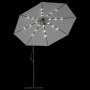 Hanging umbrella with LED lights and metal pole 300 cm sand by vidaXL, Umbrellas - Ref: Foro24-42970, Price: 299,34 €, Discou...