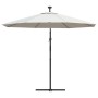 Hanging umbrella with LED lights and metal pole 300 cm sand by vidaXL, Umbrellas - Ref: Foro24-42970, Price: 299,34 €, Discou...