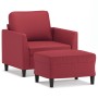 Sillón con taburete cuero sintético rojo tinto 60 cm de vidaXL, Sofás - Ref: Foro24-3201120, Precio: 218,33 €, Descuento: %