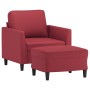 Sillón con taburete cuero sintético rojo tinto 60 cm de vidaXL, Sofás - Ref: Foro24-3201120, Precio: 218,33 €, Descuento: %