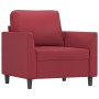 Sillón con taburete cuero sintético rojo tinto 60 cm de vidaXL, Sofás - Ref: Foro24-3201120, Precio: 208,75 €, Descuento: %