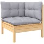 Garden furniture 11 pieces and cushions solid gray pine wood by vidaXL, Garden sets - Ref: Foro24-3097210, Price: 915,75 €, D...