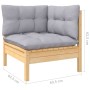 Garden furniture 11 pieces and cushions solid gray pine wood by vidaXL, Garden sets - Ref: Foro24-3097210, Price: 915,75 €, D...