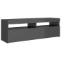 TV cabinet with LED lights glossy gray 120x35x40 cm by vidaXL, TV Furniture - Ref: Foro24-804381, Price: 101,16 €, Discount: %