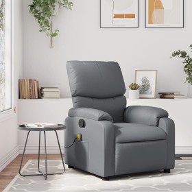 Sillón de masaje reclinable cuero sintético gris de vidaXL, Sillones - Ref: Foro24-373444, Precio: 210,75 €, Descuento: %