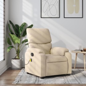 Sillón de masaje reclinable de tela crema de vidaXL, Sillones - Ref: Foro24-373431, Precio: 233,99 €, Descuento: %