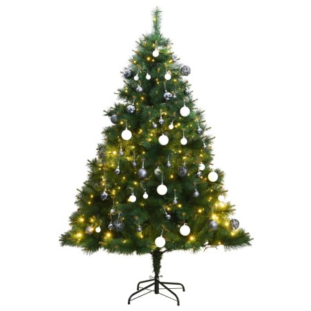 Artificial Christmas tree with hinges 300 LED and balls 180 cm by vidaXL, Christmas trees - Ref: Foro24-3210428, Price: 125,7...