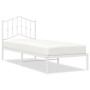 Metal bed frame with white headboard 90x200 cm by vidaXL, Beds and slatted bases - Ref: Foro24-373831, Price: 82,07 €, Discou...