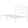 Estructura de cama de metal con cabecero blanco 90x200 cm de vidaXL, Camas y somieres - Ref: Foro24-373831, Precio: 82,07 €, ...