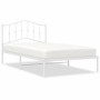 Estructura de cama de metal con cabecero blanco 100x200 cm de vidaXL, Camas y somieres - Ref: Foro24-373833, Precio: 65,96 €,...