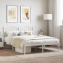 Estructura de cama de metal con cabecero blanca 140x190 cm de vidaXL, Camas y somieres - Ref: Foro24-373838, Precio: 105,83 €...