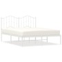 Metal bed frame with white headboard 140x190 cm by vidaXL, Beds and slatted bases - Ref: Foro24-373838, Price: 105,83 €, Disc...