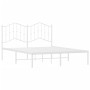 Metal bed frame with white headboard 140x190 cm by vidaXL, Beds and slatted bases - Ref: Foro24-373838, Price: 105,83 €, Disc...