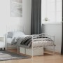 Metal bed frame with headboard and footboard white 75x190 cm by vidaXL, Beds and slatted bases - Ref: Foro24-373846, Price: 6...