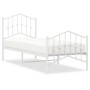 Metal bed frame with headboard and footboard white 75x190 cm by vidaXL, Beds and slatted bases - Ref: Foro24-373846, Price: 6...