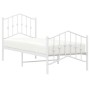 Metal bed frame with headboard and footboard white 75x190 cm by vidaXL, Beds and slatted bases - Ref: Foro24-373846, Price: 6...