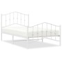 White metal bed frame with headboard and footboard 100x190 cm by vidaXL, Beds and slatted bases - Ref: Foro24-373850, Price: ...