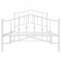 White metal bed frame with headboard and footboard 100x190 cm by vidaXL, Beds and slatted bases - Ref: Foro24-373850, Price: ...