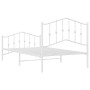 White metal bed frame with headboard and footboard 100x190 cm by vidaXL, Beds and slatted bases - Ref: Foro24-373850, Price: ...