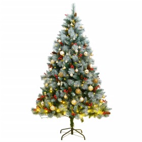 Künstlicher Weihnachtsbaum mit Scharnieren 300 LED und Kugeln 240 cm von vidaXL, Weihnachtsbäume - Ref: Foro24-3210241, Preis...