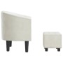 Sillón con taburete cuero sintético blanco de vidaXL, Sillones - Ref: Foro24-356466, Precio: 188,06 €, Descuento: %