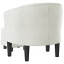 Sillón con taburete cuero sintético blanco de vidaXL, Sillones - Ref: Foro24-356466, Precio: 188,06 €, Descuento: %