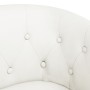 Sillón con taburete cuero sintético blanco de vidaXL, Sillones - Ref: Foro24-356466, Precio: 188,06 €, Descuento: %