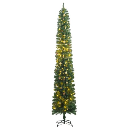 Schmaler Weihnachtsbaum mit 300 LEDs und Kugeln 300 cm von vidaXL, Weihnachtsbäume - Ref: Foro24-3210217, Preis: 99,05 €, Rab...