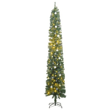 Árbol de Navidad estrecho con 300 LED y bolas 300 cm de vidaXL, Arboles de navidad - Ref: Foro24-3210243, Precio: 85,99 €, De...