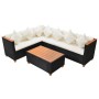 Set de muebles de jardín 4 pzas y cojines ratán sintético negro de vidaXL, Conjuntos de jardín - Ref: Foro24-43000, Precio: 5...